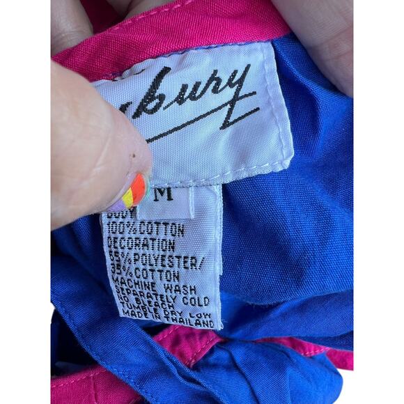 Saybury Women's Vintage Tie Waist Dress Cat Appliques Blue Size Medium - Fits 2X - Picture 8 of 16